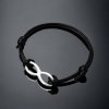 náramek černý nekonečno šnůrkový černý univerzální velikost