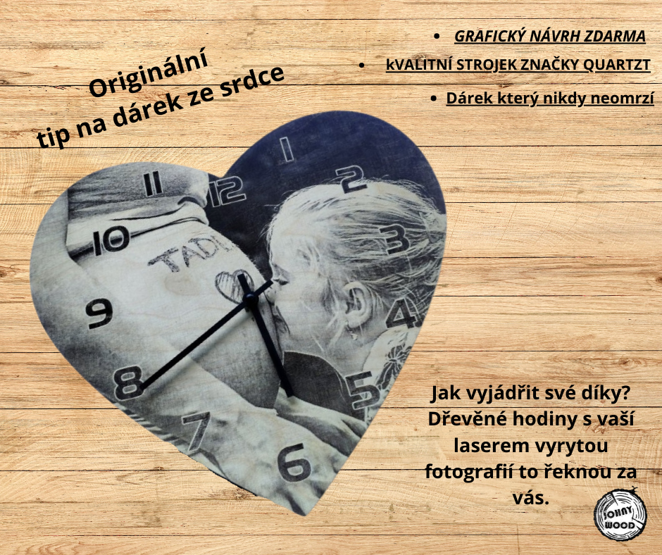 Dřevěné foto hodiny