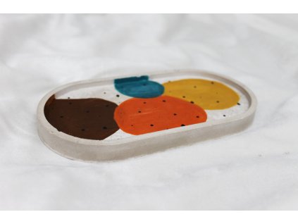 Oválný tácek barevné tvary