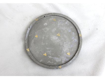 Kulatý tácek M zlatá srdíčka