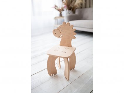 Dětská dřevěná židlička koník