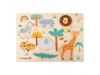 Dřevěná puzzle vkládačka pro děti Safari Small foot