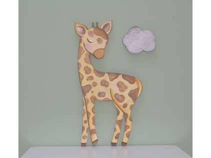 Dětská dřevěná dekorace na zeď Žirafa