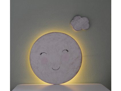 Dětská ručně malovaná lampička měsíc
