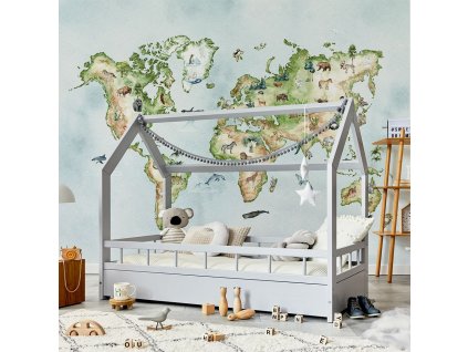 Dětská tapeta mapa světa