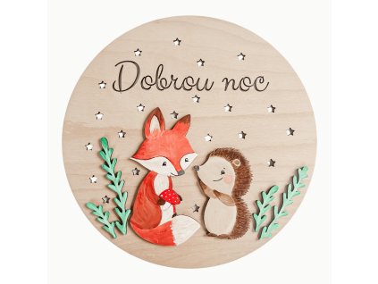 Dětská led lampička Liška a ježek