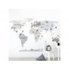 Samolepka na zeď Mapa světa šedá S 2