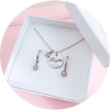 SADA | Řetízek a náušnice s KRYSTALY - přívěsek 16 mm