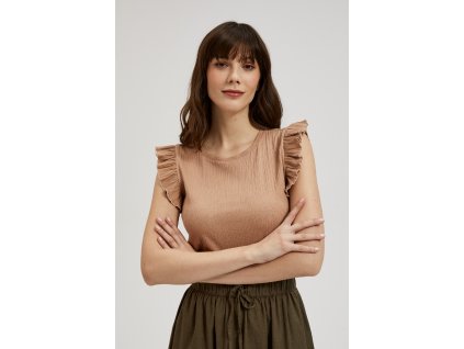 Dámská halenka MOODO L-TS-4388 COFFEE