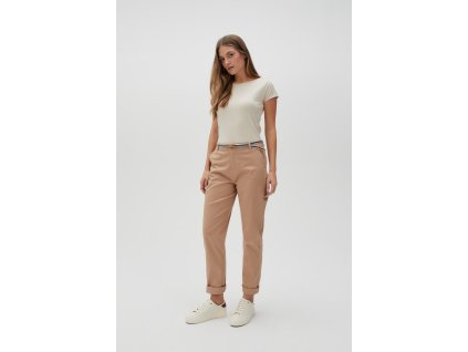 Dámské plátěné kalhoty MOODO L-SP-4600 L.BROWN