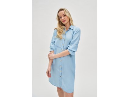 Dámské letní košilové šaty MOODO L-SU-4622 BLUE