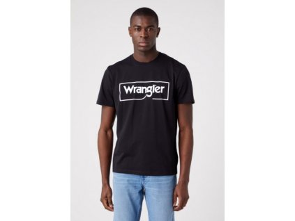 Pánské triko WRANGLER W70JD3100 FRAME LOGO TEE BLACK