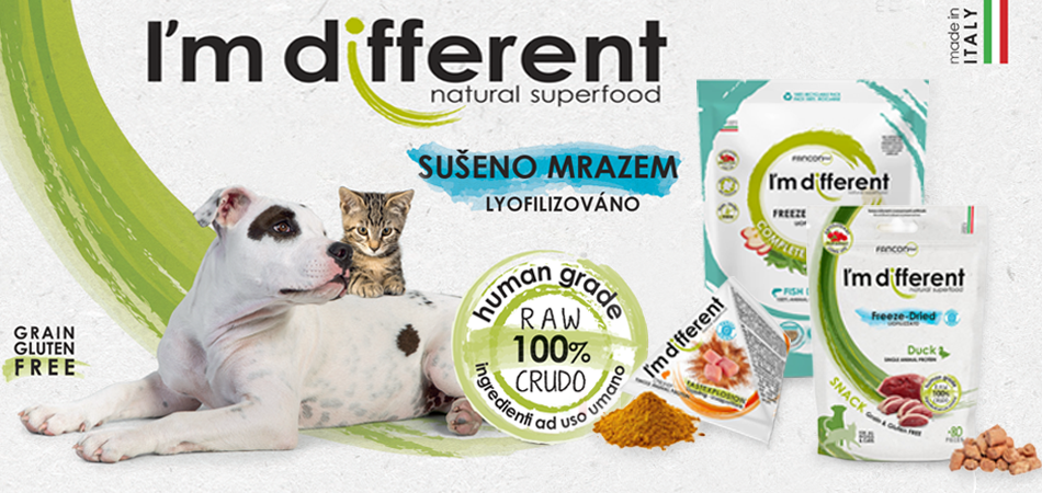 I'm different! Mrazem sušené krmivo a pamlsky pro psy a kočky