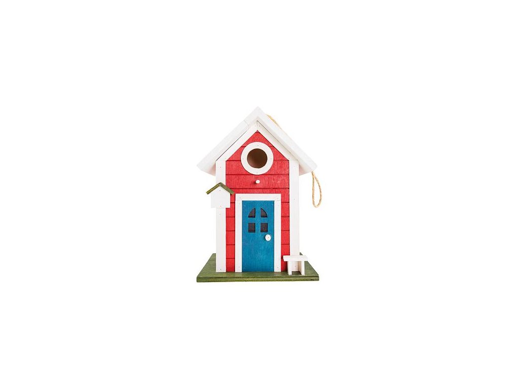 PetBuddy red cottage, birdhouse, 18 x 15 x 26 cm, pine wood