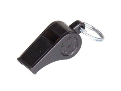 Black plus plastic whistle with string variant 20247