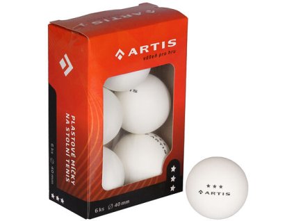 Artis 3 Sterne Tischtennisbälle weiß 6er Pack