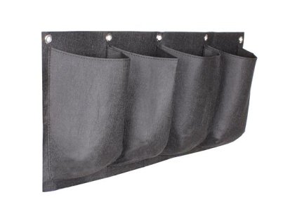 Horizontal Grow Bag 4 Textil-Blumentöpfe für die Wand schwarz Paket 1 Stk