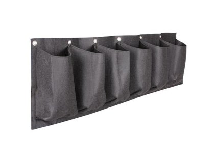 Horizontal Grow Bag 6 Textil-Blumentöpfe für die Wand schwarz Paket 1 Stk