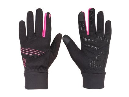 Jasmine WS+ Damenhandschuhe schwarz-rosa Konfektionsgröße S