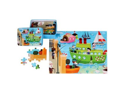 Puzzle ze statkiem parowym 100 elementów, opakowanie 1 opakowanie