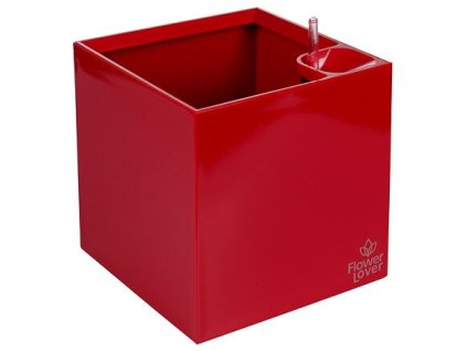 Selbstbewässernder Blumentopf Cubico rot Länge 27 cm
