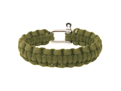 HIGHLANDER Paracord  Náramek - kovová spona  olivový