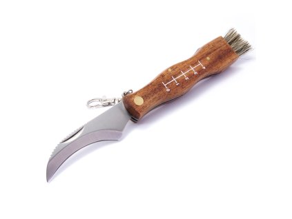 MAM 2591 Closing mushroom knife with case - beech, 7.5 cm