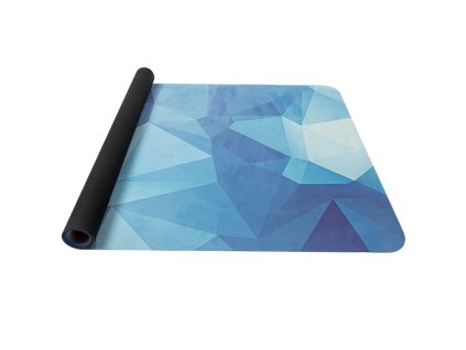 YATE Yoga mat natural rubber, pattern K, 1 mm - crystal blue