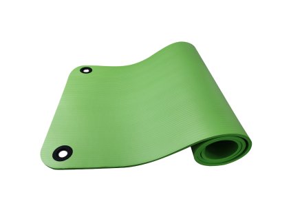 Mata fitness YATE NBR z dwoma otworami do zawieszenia 183×61×1cm - zielona