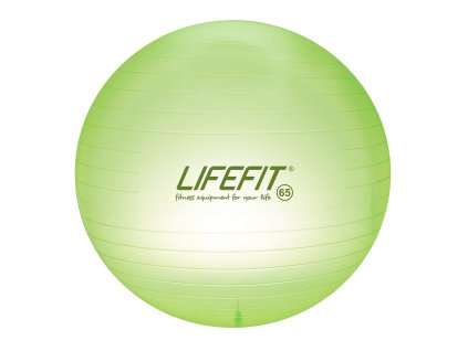 Gymnastický míč LIFEFIT® TRANSPARENT 65 cm, sv. zelený