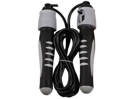 Calorie jump rope with counter, adjustable length gray version 24498