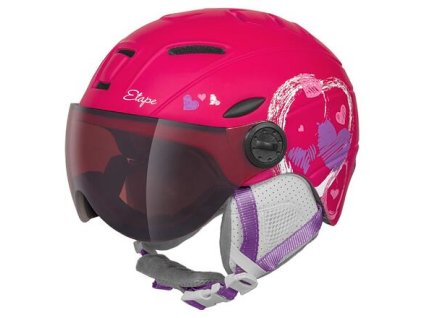 Mũ bảo hiểm trượt tuyết trẻ em Rider PRO Light màu hồng chu vi 53-55