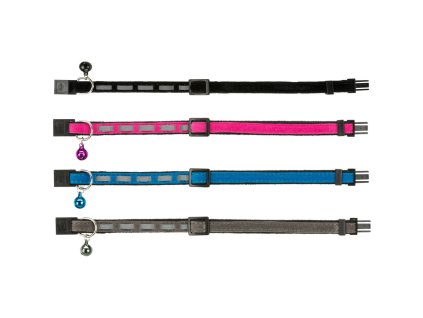 Obojok pre mačku reflexnú, zamatový 22-36 cm