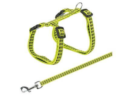 Reflektierendes Geschirr mit Katzenleine, 22–42 cm/10 mm, 1,2 m