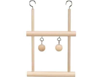 Dvojitá dřevěná houpačka s kuličkami 12x20cm