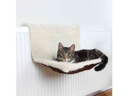 Hanging bed for heating, suede look beige/brown 45x26x31c