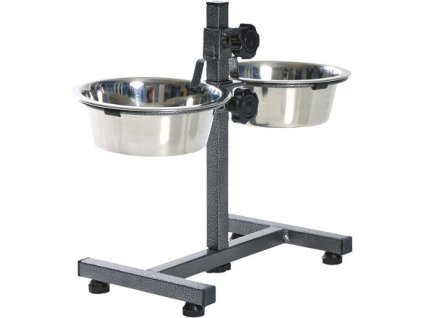 Drążek dla psa wys. 27cm, 2 miski 0,75l/17cm