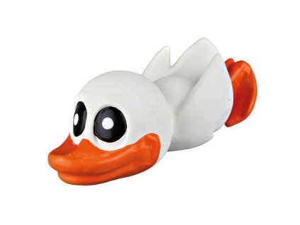 Latexová kačenka bílá, letící, plněná 13 cm