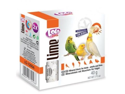 LOLOpets LIME mineral stone with shells for birds 40 g