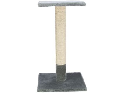 BEANA Kratzbaum mit Lehne, 9 cm / 69 cm, Sisal/Plüsch, grau