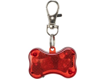 Svítící přívěsek červená kost pro psy 4,5 x 3 cm