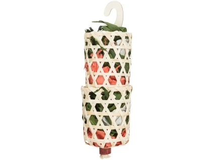 Hanging basket toy with nesting material for birds 35cm