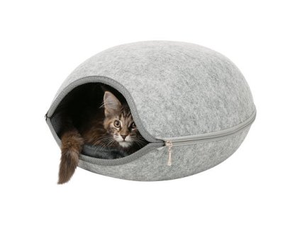 Felt cave LUNA with zipper 40 x 24 x 46 cm light gray