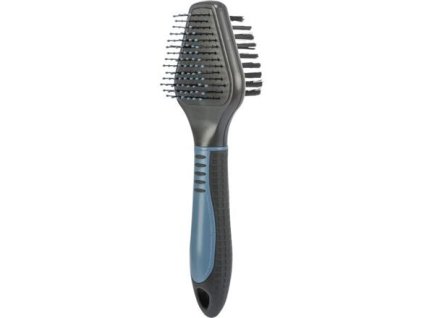 Plastic brush double-sided triangle with metal wires 6x19cm