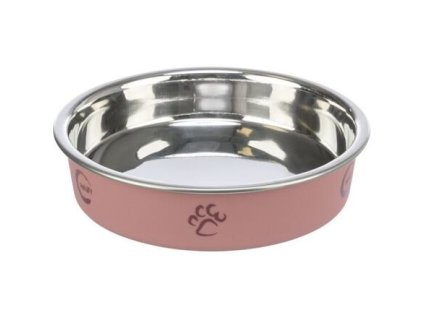 Miska ze stali nierdzewnej z kolorową wyściółką dla kotów krótkonosych 0,25l/13 cm