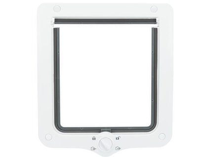 Cửa mèo đi qua XL, có hầm, 4 chiều, 24x28cm, màu trắng