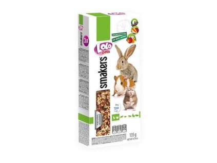 LOLO SMAKERS 3v1 klasy ovocie/zelenina/carob pre hlodavce 135 g