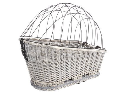 Giỏ đan bằng liễu gai vận chuyển cho giá để xe đạp phía sau - màu xám 35x49x55 cm (tối đa 8 kg)