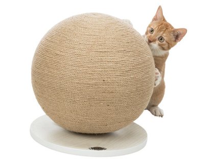 Scratching ball on a wooden base, ø 29 × 31 cm, jute