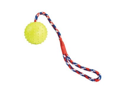 Throwing ball made of natural hard rubber 7/39 cm, on a rope, HipHop